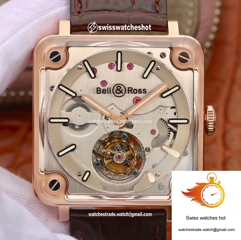 Bell & Ross BR-X2 Tourbillon 18K Rose Gold Stainless Steel Brushed Dial 1
