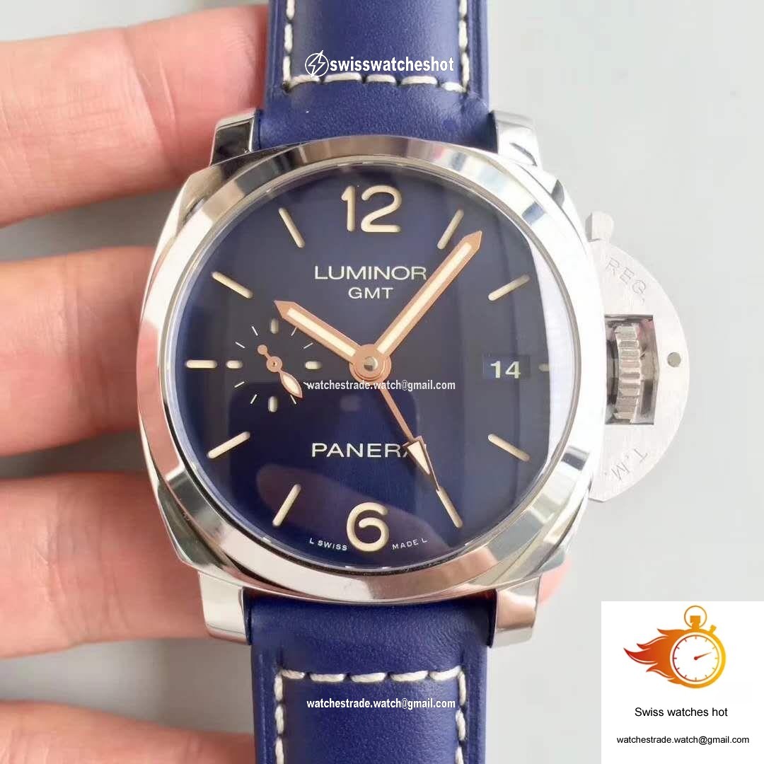 Panerai Luminor 1950 3 Days GMT Acciaio PAM688 VS Factory V2 Blue Dial 1