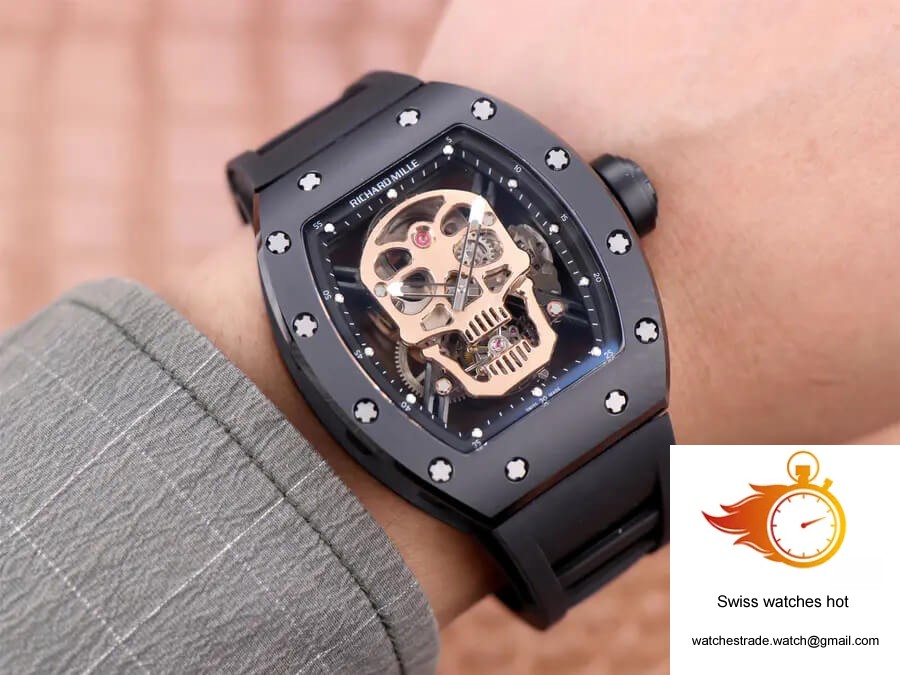 Richard Mille RM52-01 Tourbillon JB Factory Rose Gold Skull Dial 10