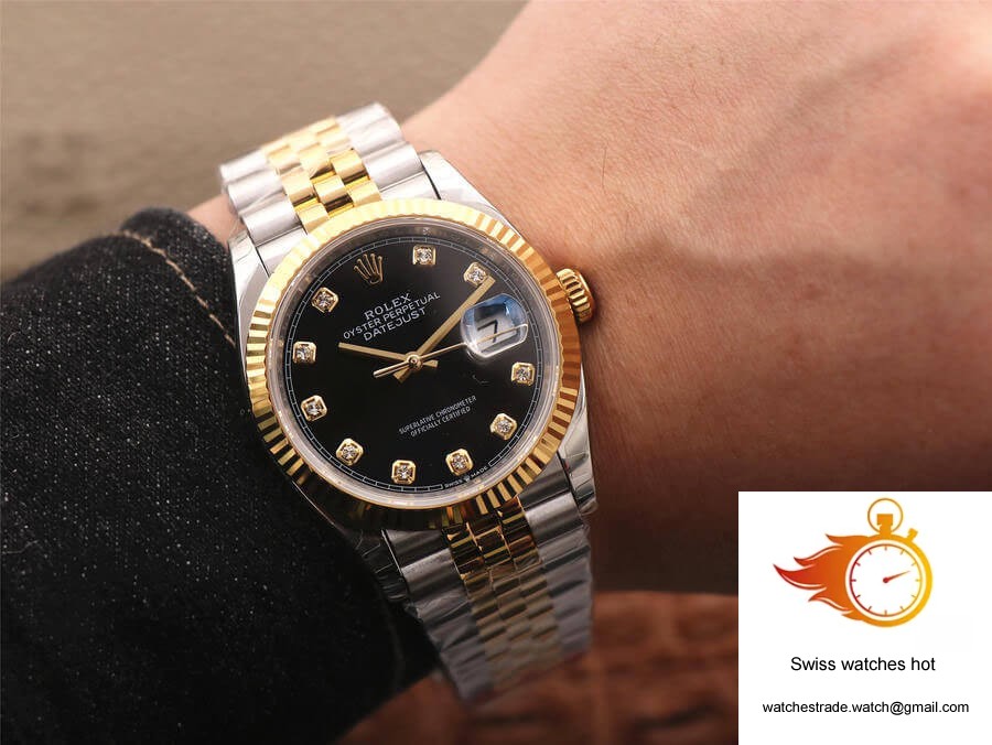 Rolex Datejust M126233-0021 EW Factory Diamond Black Dial 10