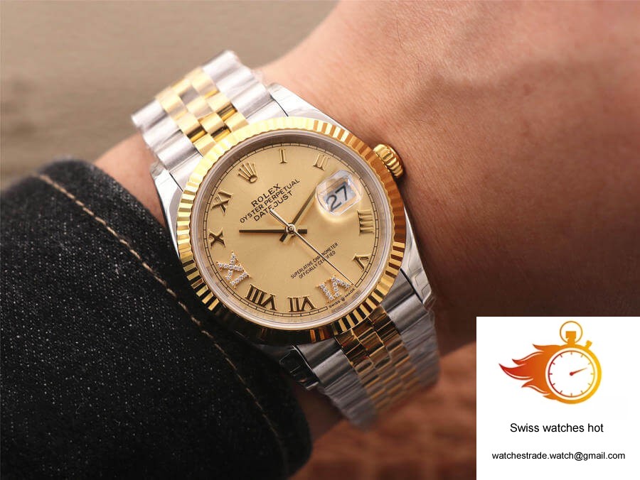 Rolex Datejust 126233 EW Factory Diamond Gold Dial 10