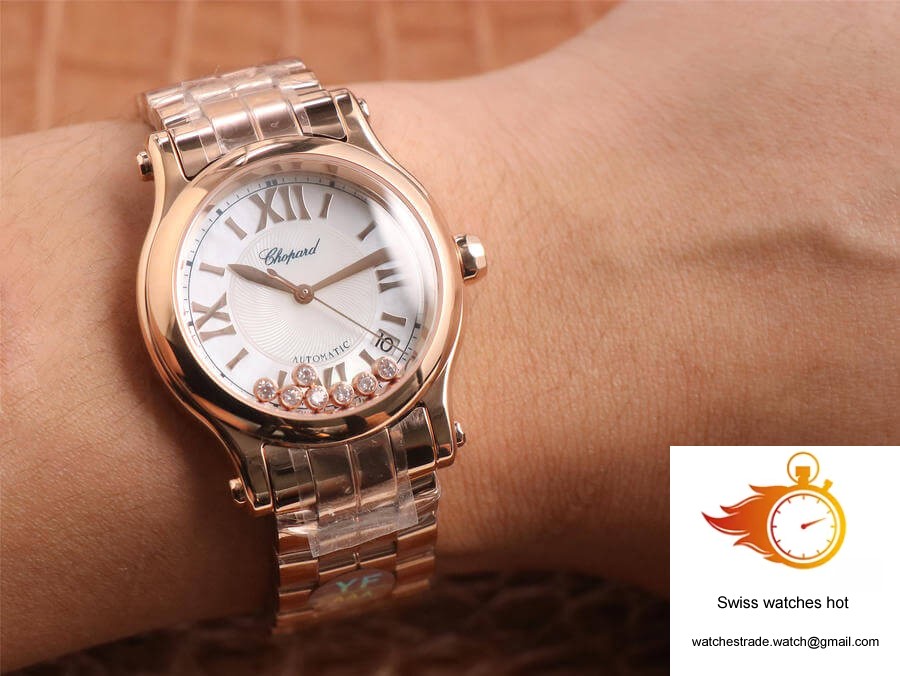 Chopard Happy Sport 274808-5002 YF Factory White Dial Rose Gold 10