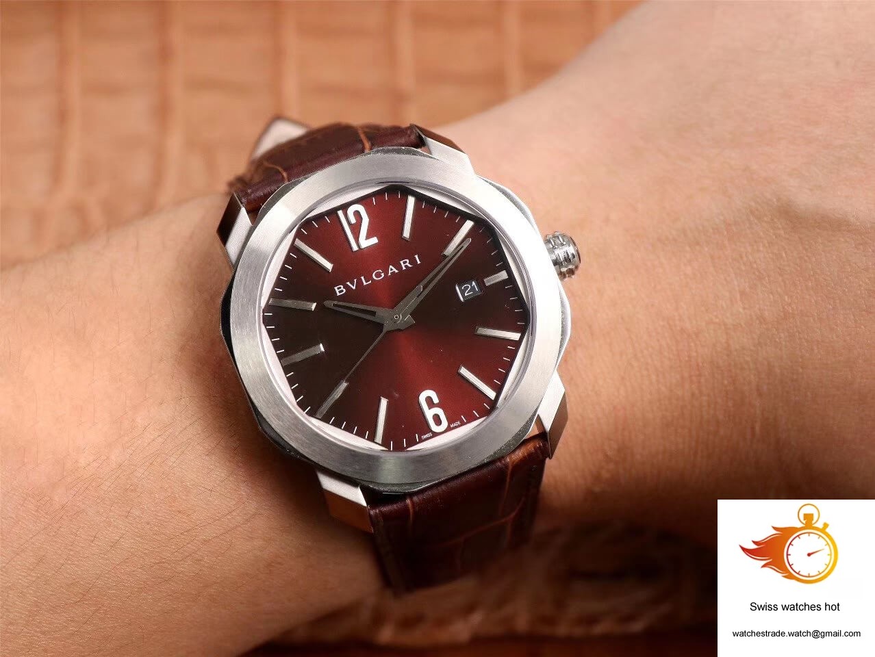 Bvlgari Octo 102705 BV Factory Reddish Brown Dial 10