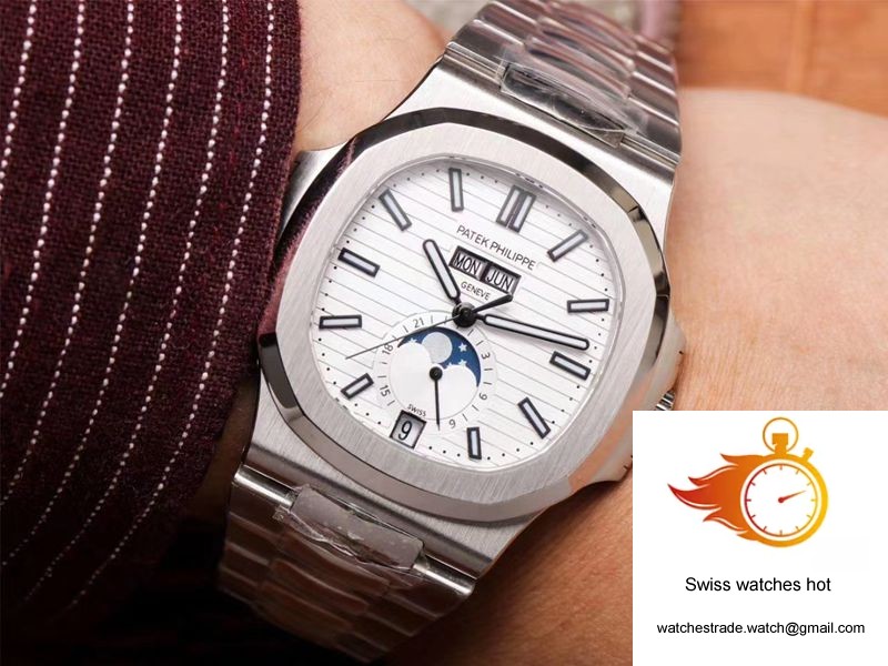 PF Factory Patek Philippe Nautilus 5726/1A-010 Moonphase Silver White Dial 10