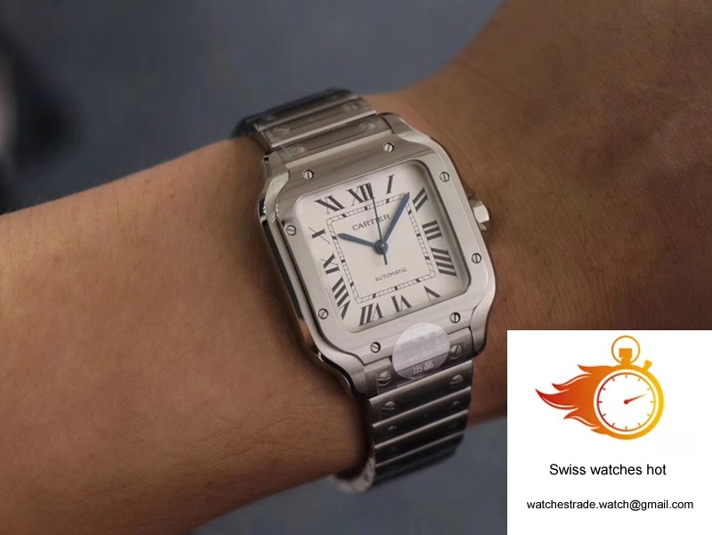 Cartier Santos WSSA0029 BV Factory Silver White Dial 10