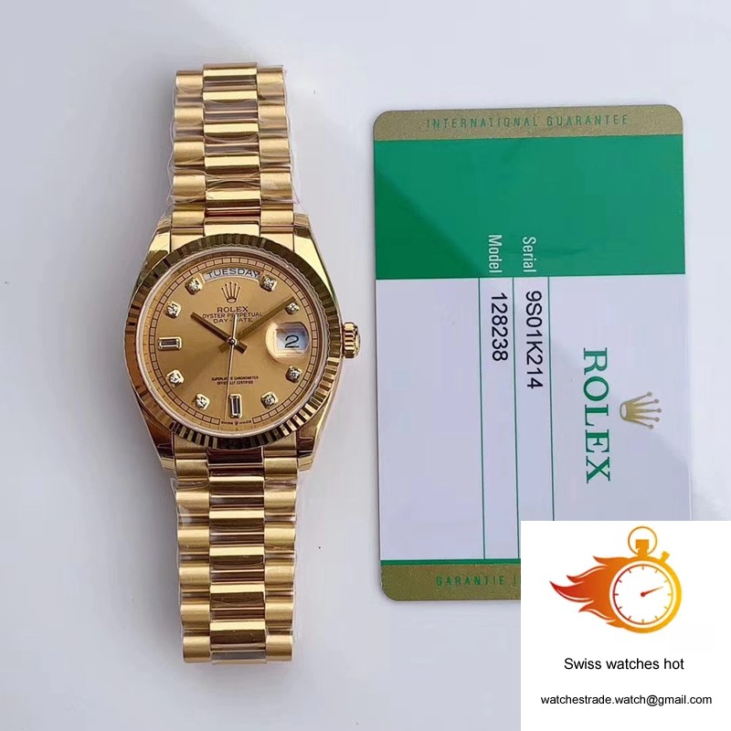 Rolex Day-Date M128238-0008 Yellow Gold EW Factory Champagne Dial 10