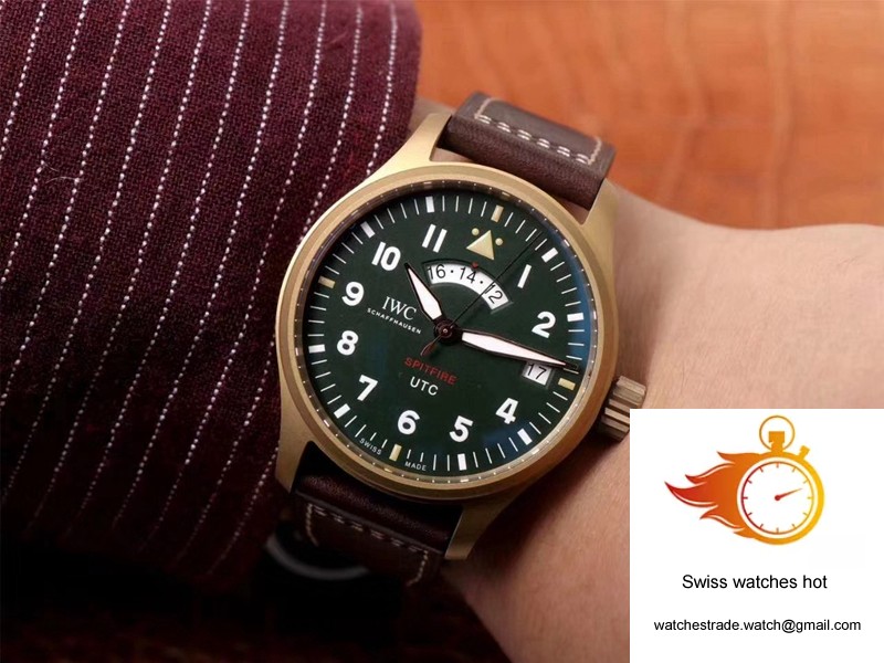 IWC Pilot Spitfire UTC MJ271 IW327101 ZF Factory Green Dial 10