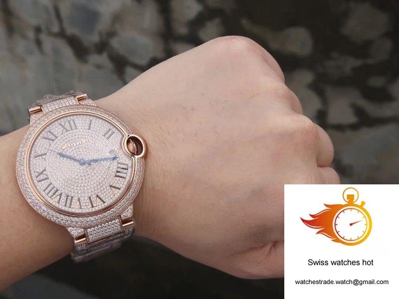 Ballon Bleu De Cartier W69006Z2 42mm TW Factory Rose Gold Diamonds Dial 10