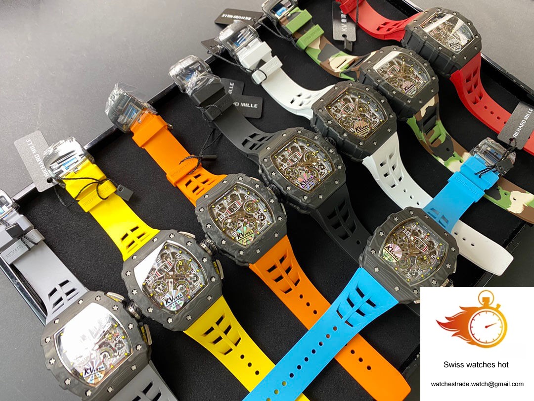 Richard Mille RM-011 KV Factory V2 Carbon Fiber Camo Rubber Strap 10
