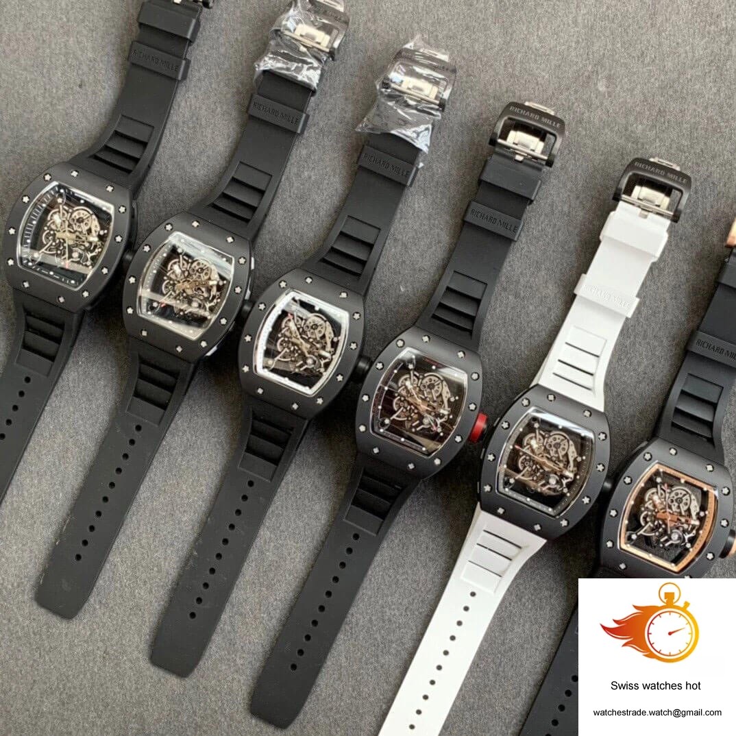Richard Mille RM055 KV Factory V2 Ceramic Black Rubber Strap 10