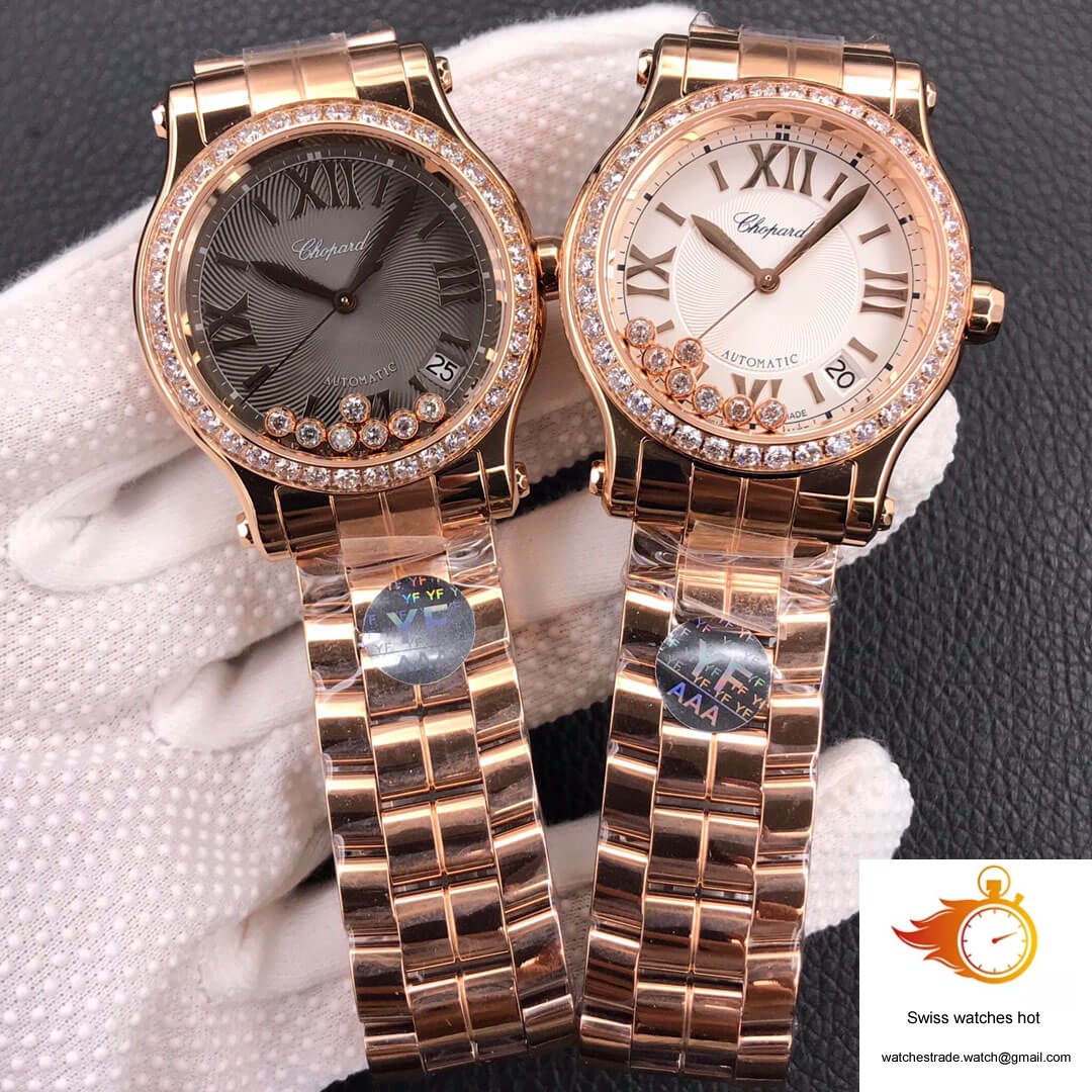 Chopard Happy Diamonds 274808-5015 YF Factory Rose Gold Dark Gray Dial 10