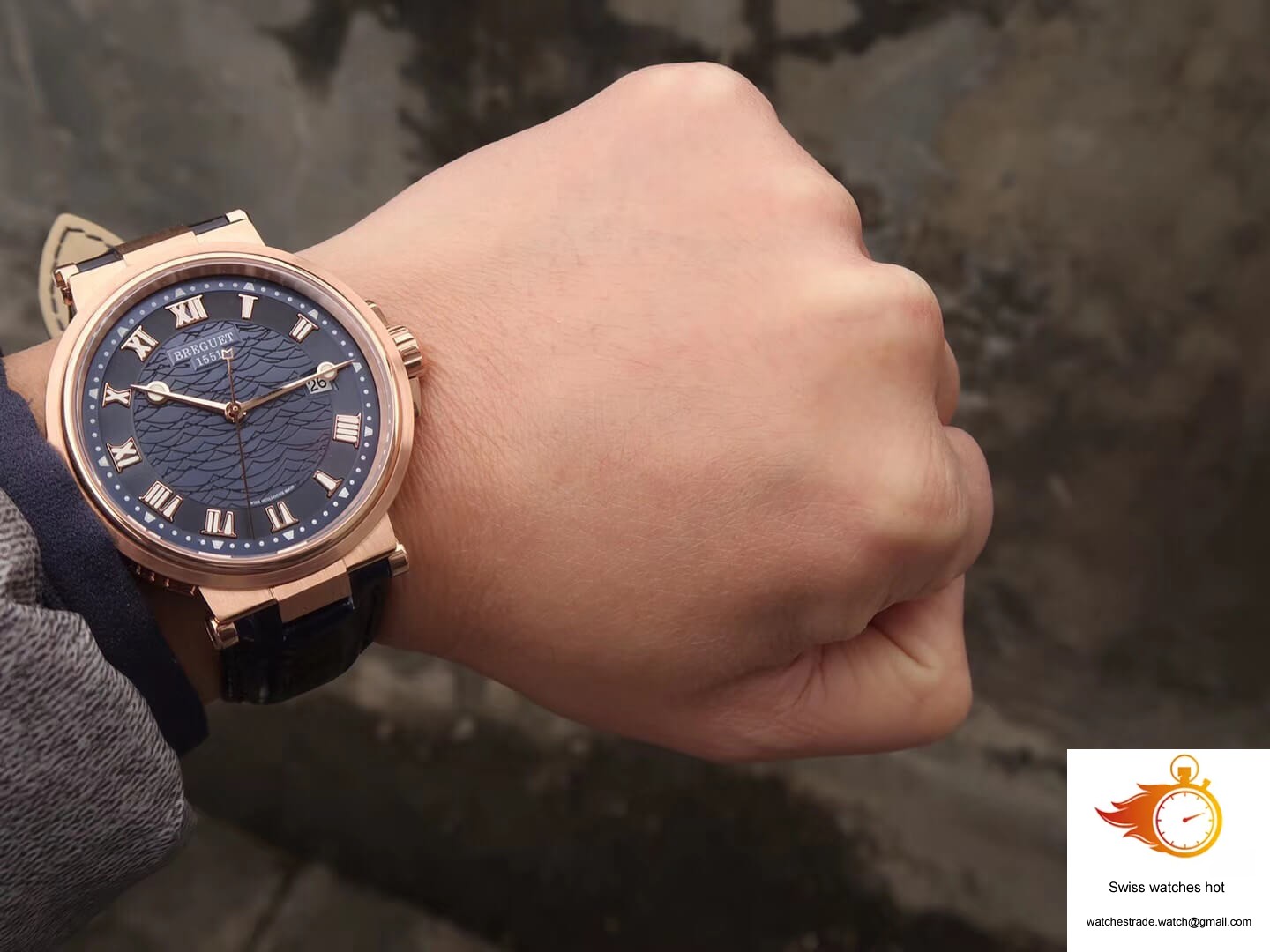 Breguet Marine 5517 V9 Factory Rose Gold Blue Dial 10