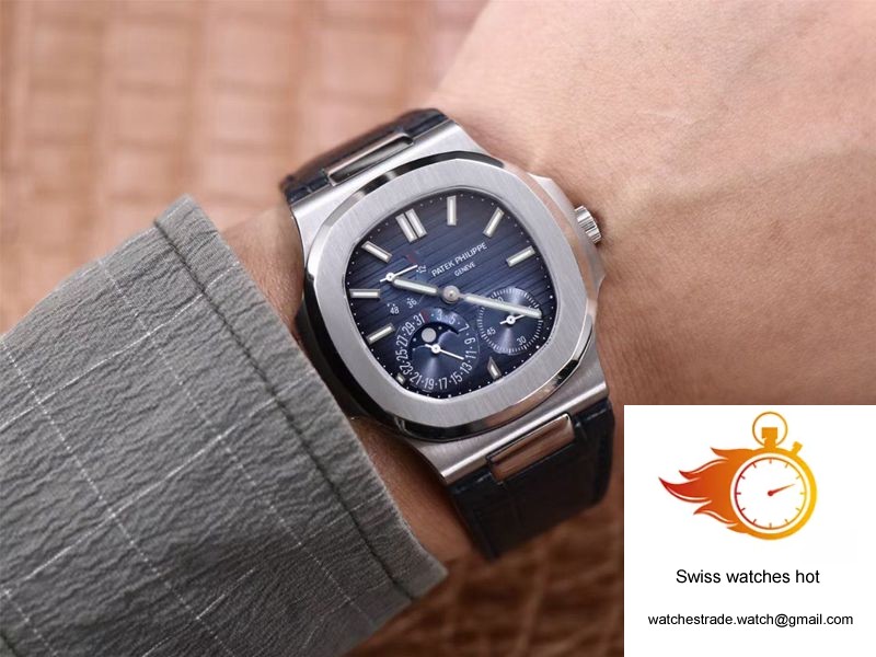 Patek Philippe Nautilus 5712/1A-001 PF Factory Blue Dial Leather Strap 10