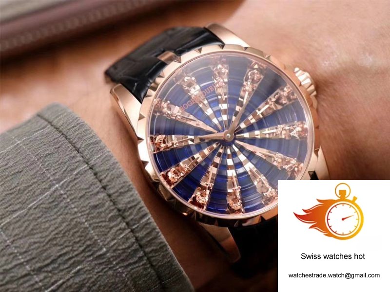 Roger Dubuis Excalibur RDDBEX0684 ZZ Factory Rose Gold Blue Dial 10