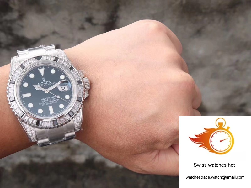 Rolex Submariner Date 116610LN Diamond Customized Edition GS Factory Black Dial 10