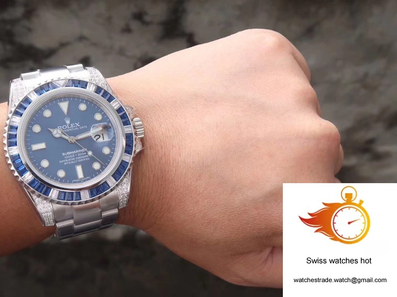 Rolex Submariner Date 116619LB Diamond Customized Edition GS Factory Blue Dial 10