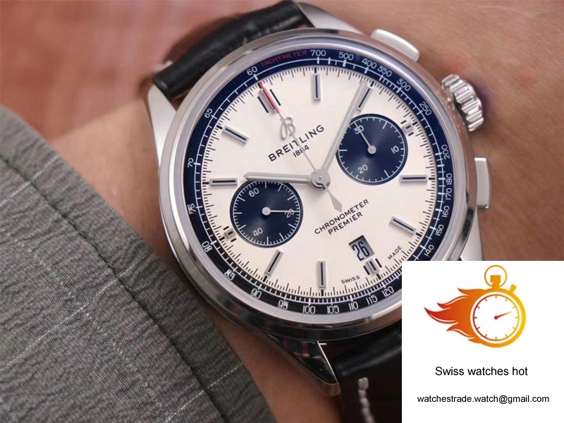 Breitling PREMIER B01 Chronograph AB0118221G1P1 GF Factory Silver Dial 10