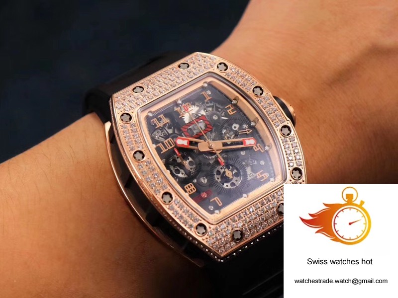Richard Mille RM011 RG/5423 Felipe Massa KV Factory Rose Gold Diamond Bezel 10