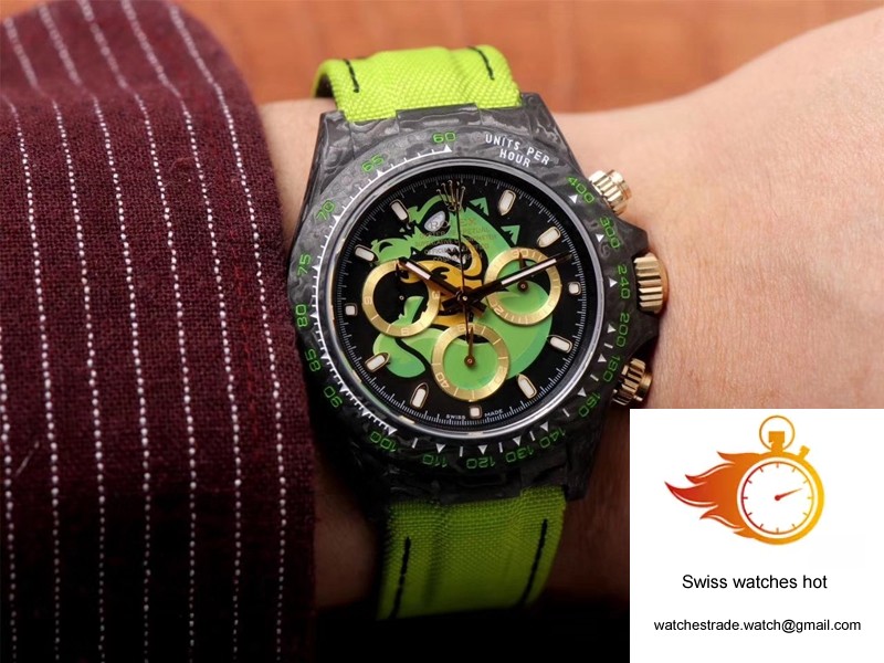 Rolex Daytona Cosmos Chronograph Carbon Fiber Edition Green Exploded Dragon Dial 10