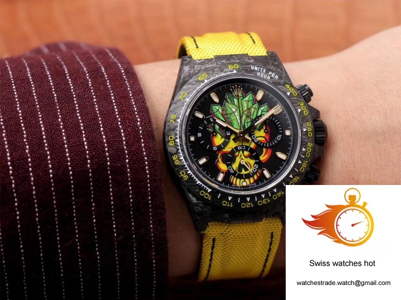 Rolex Daytona Cosmos Chronograph Carbon Fiber Edition Color Skull Dial 10