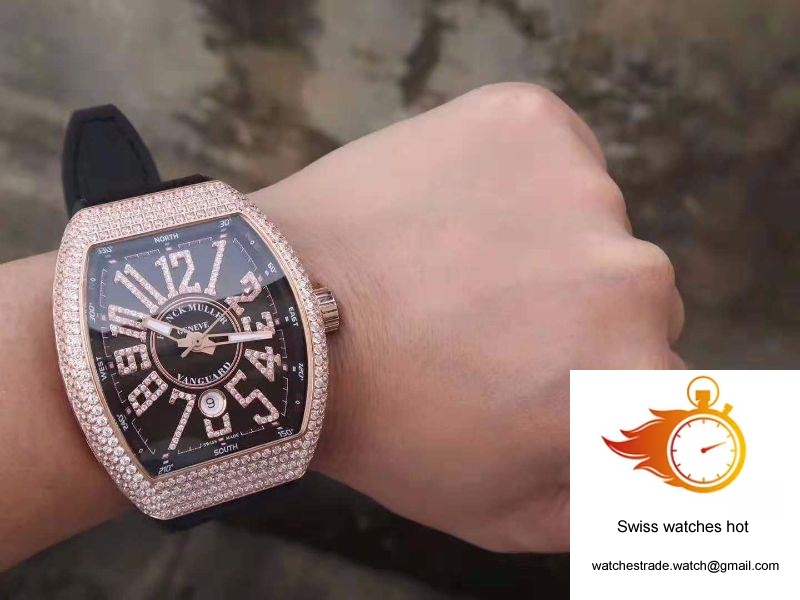 Franck Muller Vanguard 18K Rose Gold V45.SC.DT.D.NBR.CD.5N.NR Black Dial 10