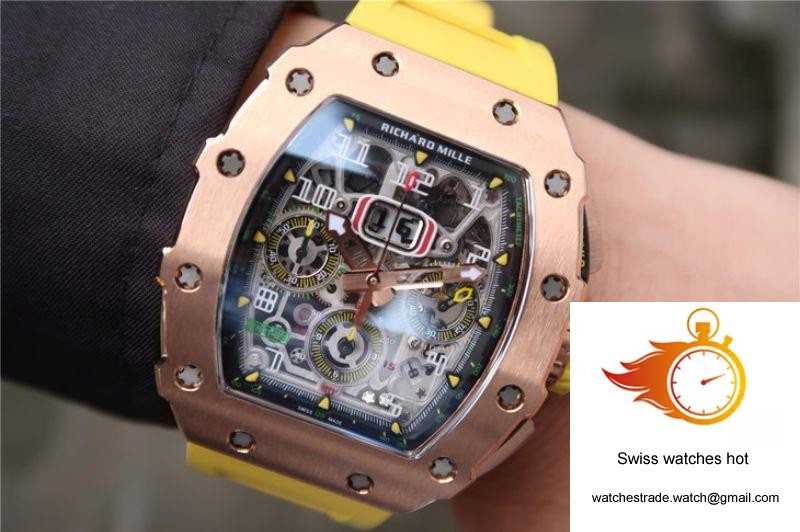 Richard Mille RM11-03 KV Factory Rose Gold Skeleton Dial 10