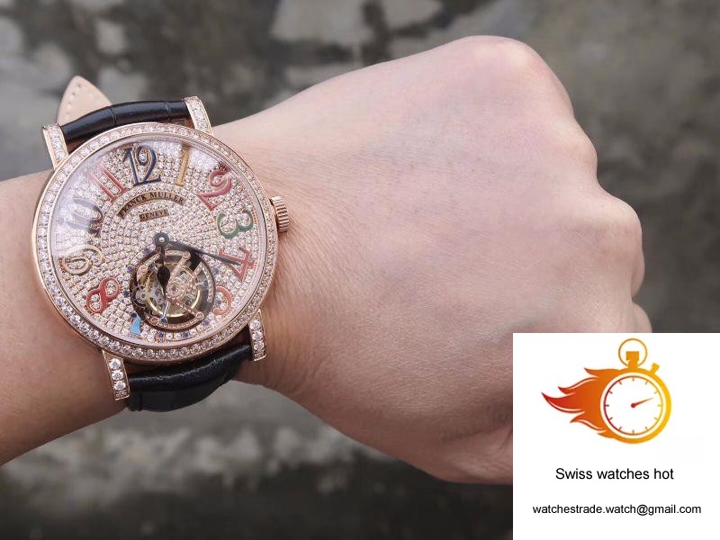Franck Muller Round Color Dreams Tourbillon 18K Rose Gold Diamond Dial 10