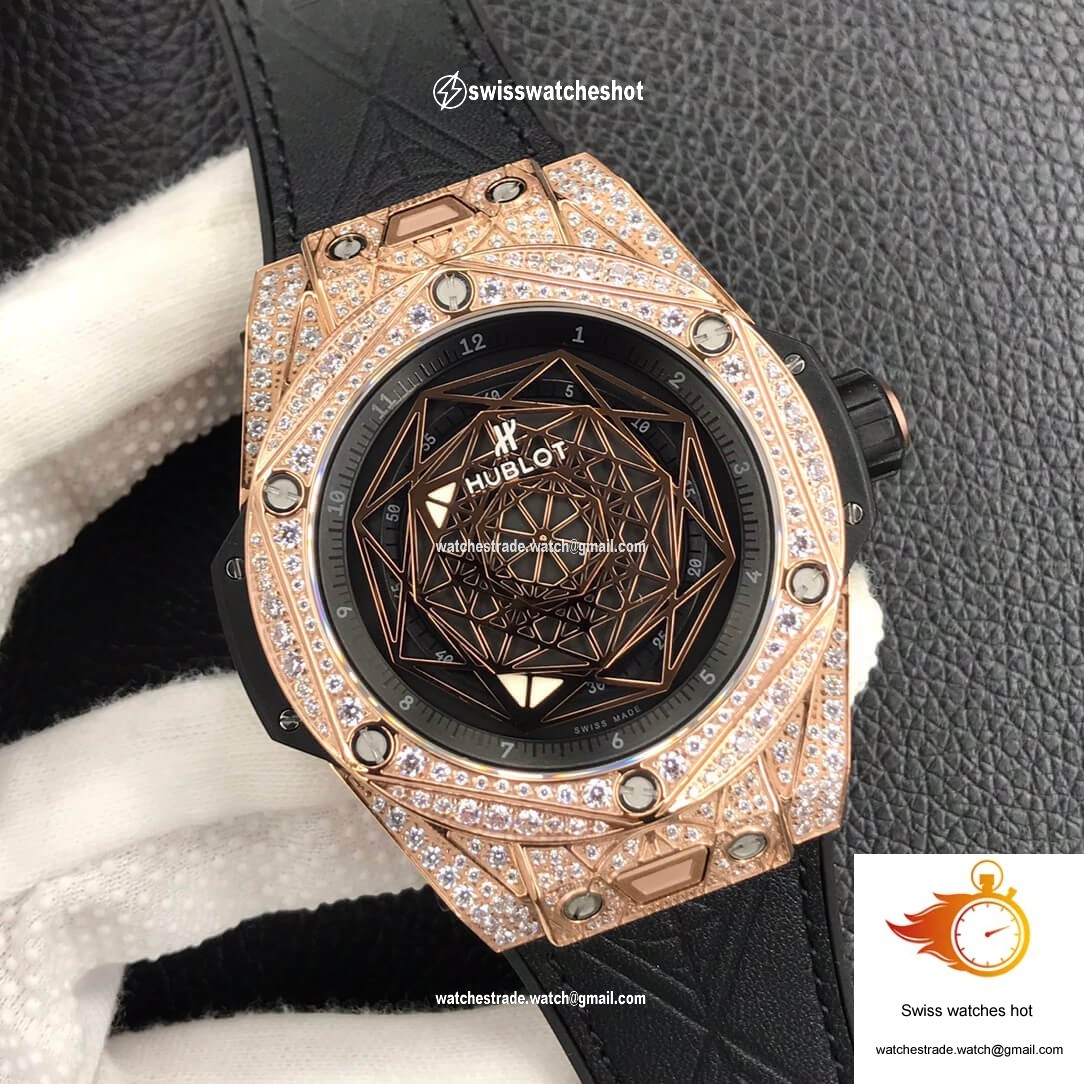 Hublot Big Bang WWF Factory Gold Full Diamond Case 2