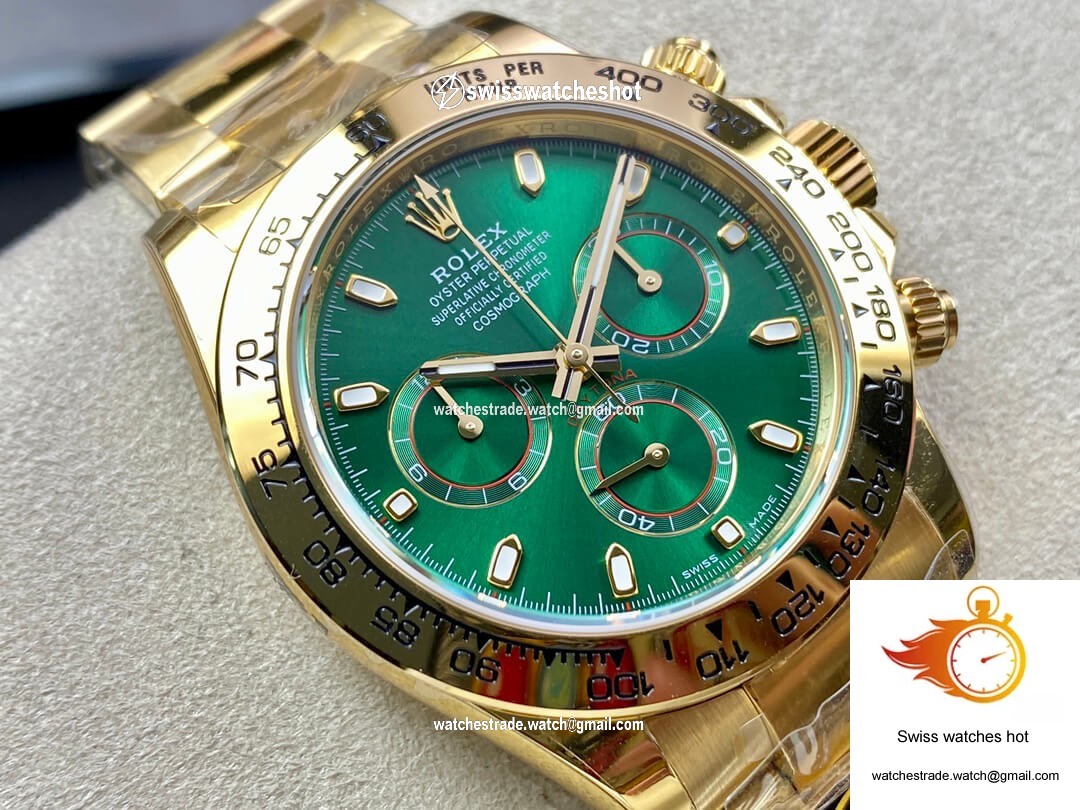 Rolex Daytona M116508-0013 BT Factory Yellow Gold Green Dial 2