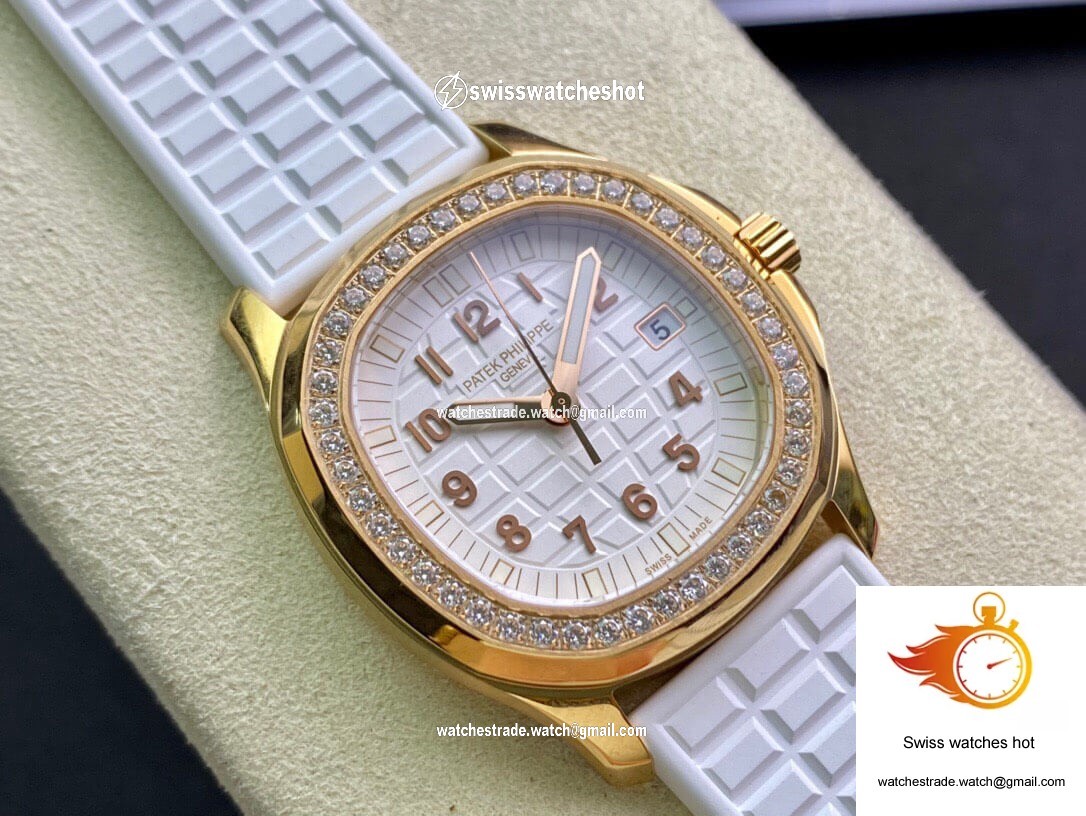 Patek Philippe Aquanaut 5067A Quartz Ladies PPF Factory Yellow Gold Diamond-set Bezel 2