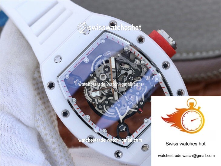 Richard Mille RM055 KV Factory White Rubber Strap 2