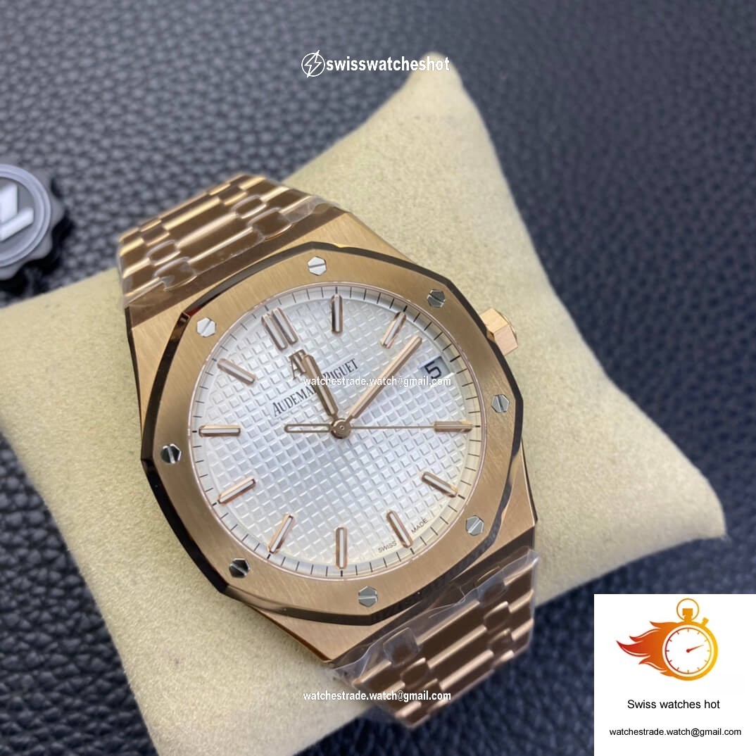 Audemars Piguet Royal Oak 15500 ZF Factory Rose Gold Version White Dial 2