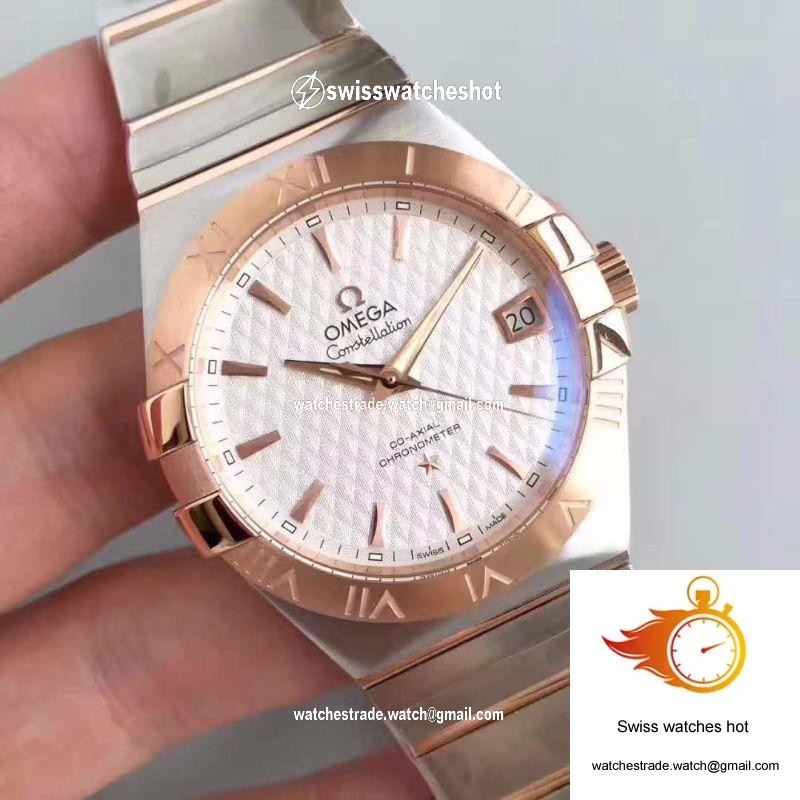 Omega Constellation 123.20.38.21.02.008 38MM 3S Factory White Textured Dial 2