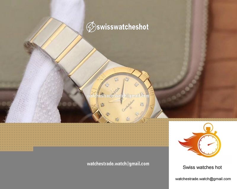 Omega Constellation Ladies 27mm TW Factory Gold Dial 2
