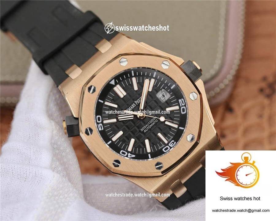 Audemars Piguet Royal Oak Offshore 15710 JF Factory V8 Rose Gold Black Dial 2