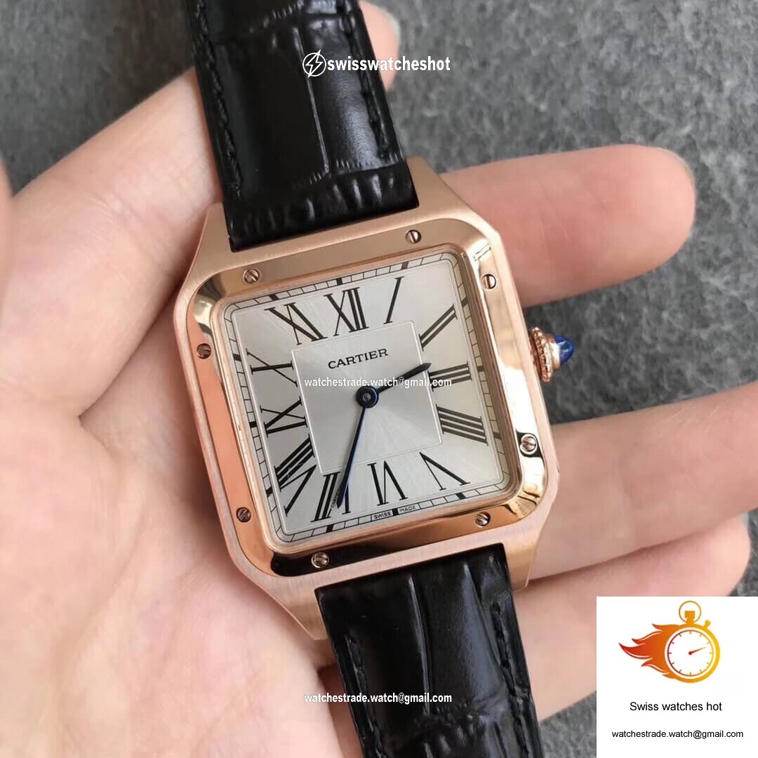 Cartier Santos WGSA0021 Rose Gold Silver Dial 2