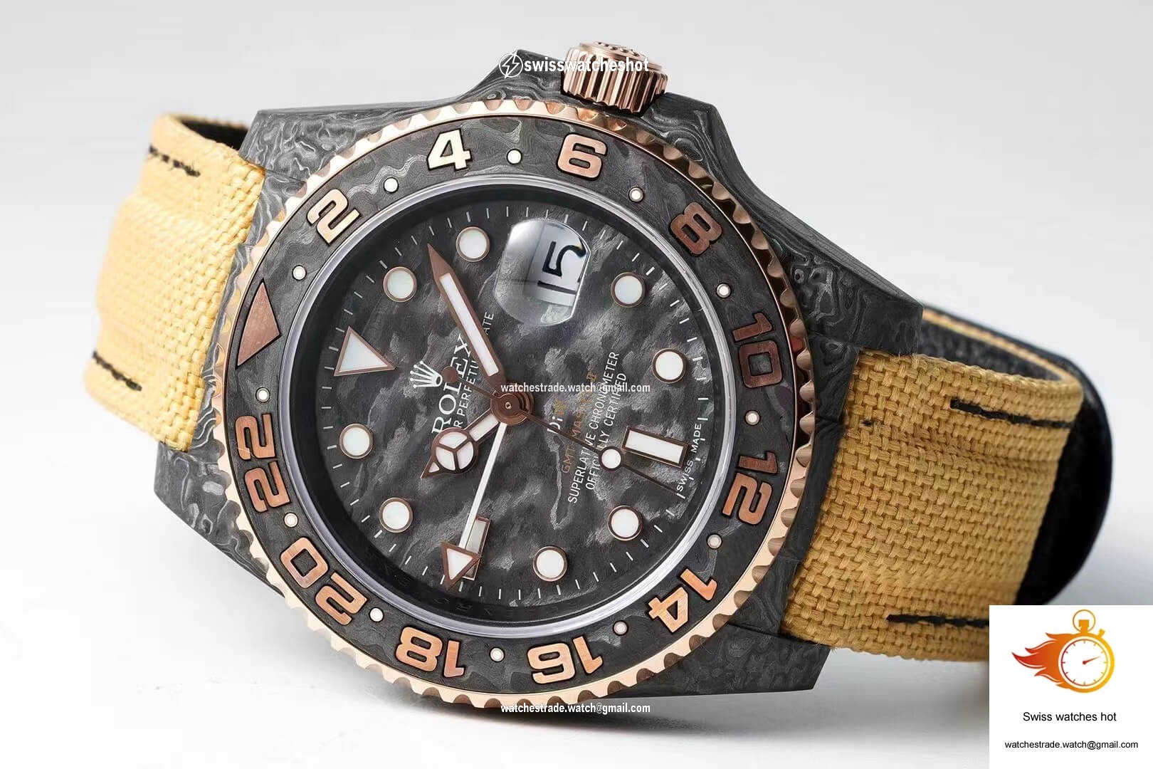 Rolex GMT-MASTER II Diw Carbon Fiber Yellow Fabric Strap 2
