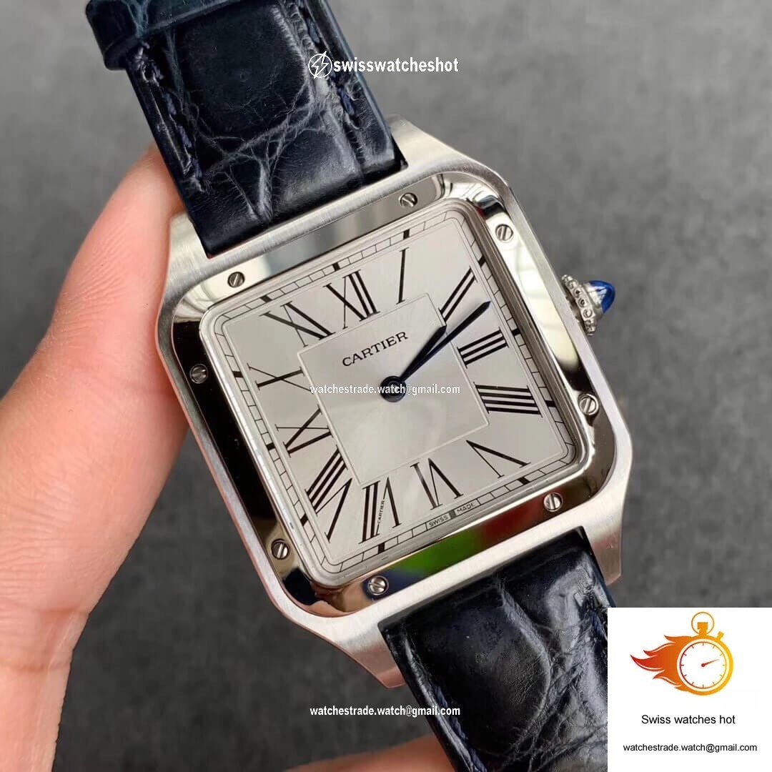 Cartier Santos WSSA0022 Blue Cowhide Strap 2