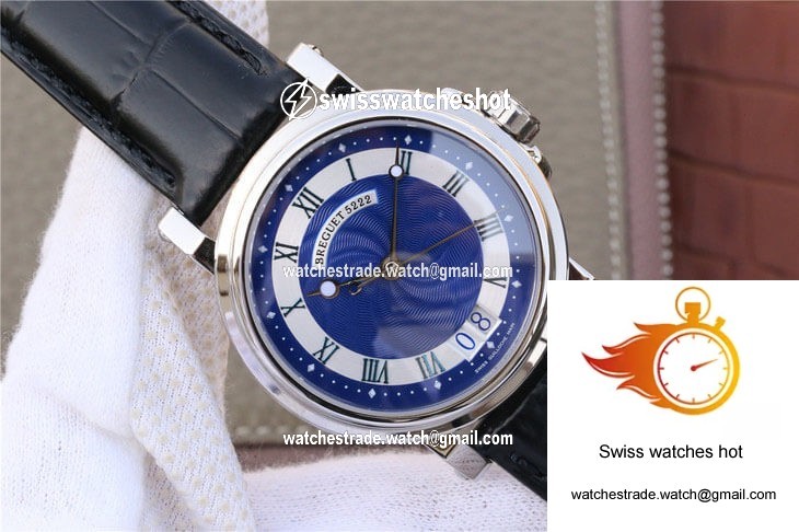 Breguet Marine 5817 Blue Dial Cowhide Strap 2
