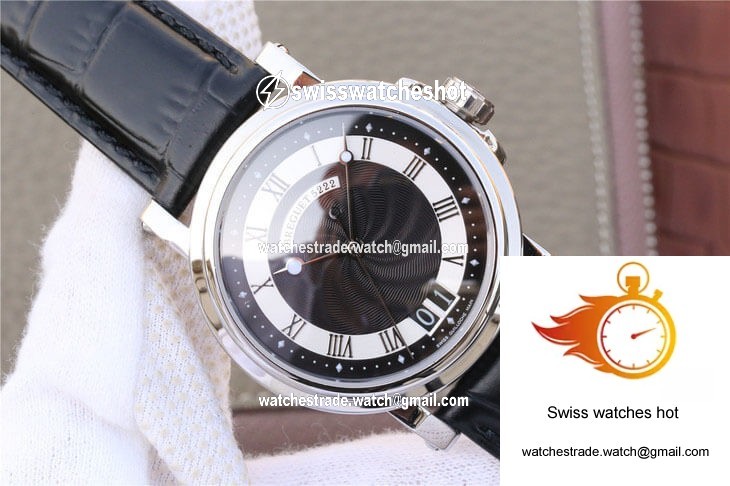 Breguet Marine 5817 Black Dial Cowhide Strap 2