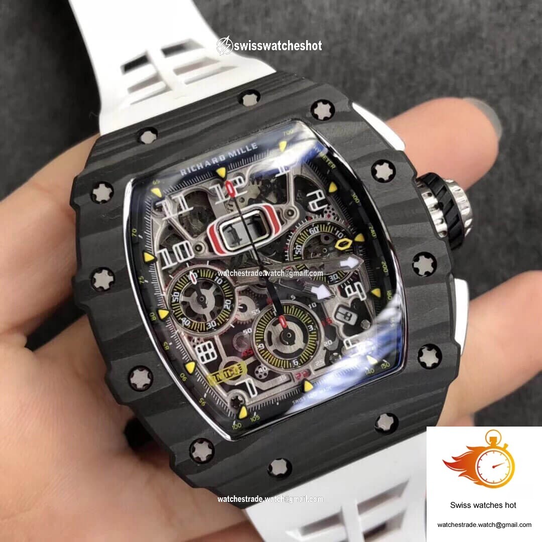 Richard Mille RM011-03 KV Factory Carbon Fiber White Strap 2