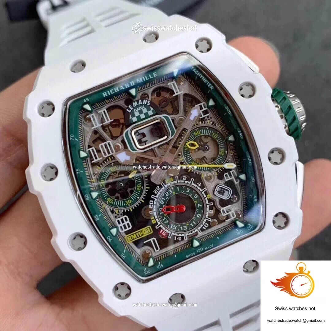 Richard Mille RM011-03 KV Factory Ceramic White Strap 2