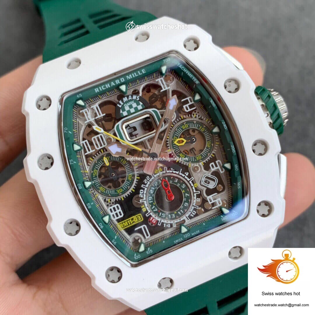 Richard Mille RM011-03 KV Factory White Ceramic Skeleton Dial 2