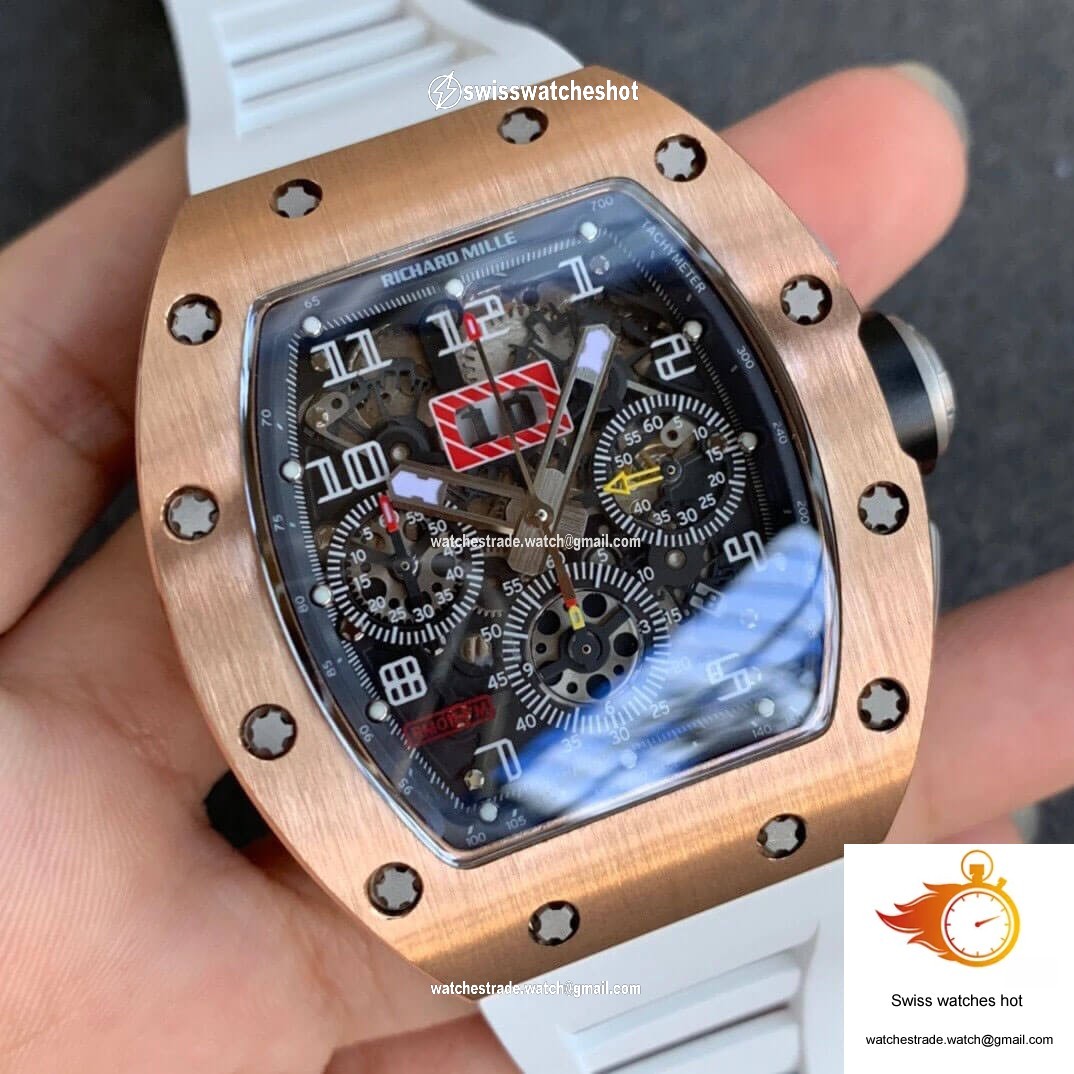 Richard Mille RM11 KV Factory Rose Gold White Strap 2