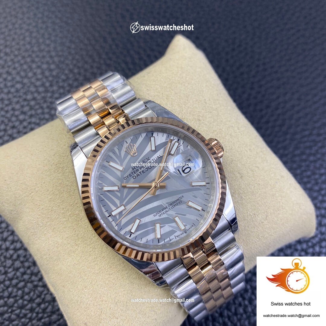 Rolex Datejust M126231-0031 EW Factory Silver Palm Leaf Pattern Dial 2
