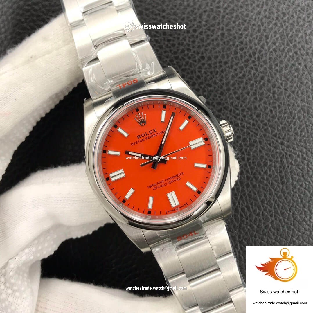 Rolex Oyster Perpetual M126000-0007 36MM EW Factory Coral Red Dial 2