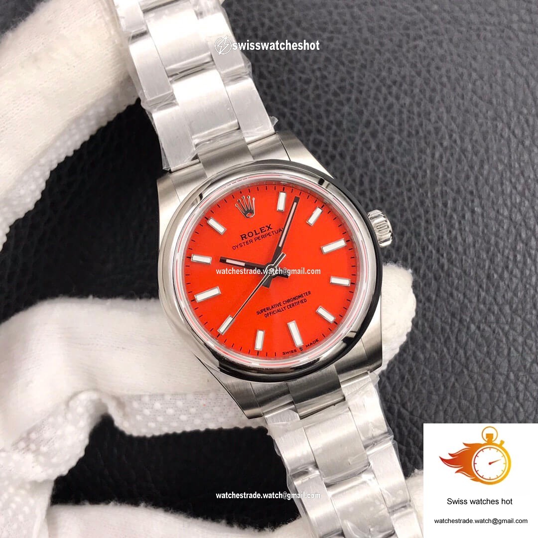 Rolex Oyster Perpetual M277200-0008 31MM EW Factory Coral Red Dial 2