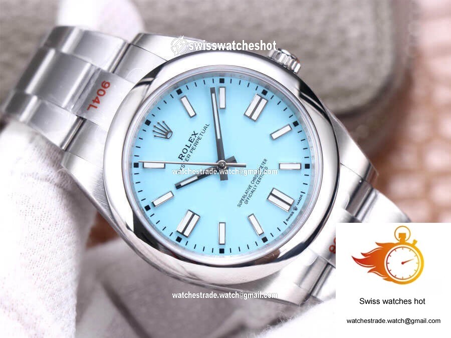 Rolex Oyster Perpetual M124300-0006 41MM EW Factory Turquoise Blue Dial 2