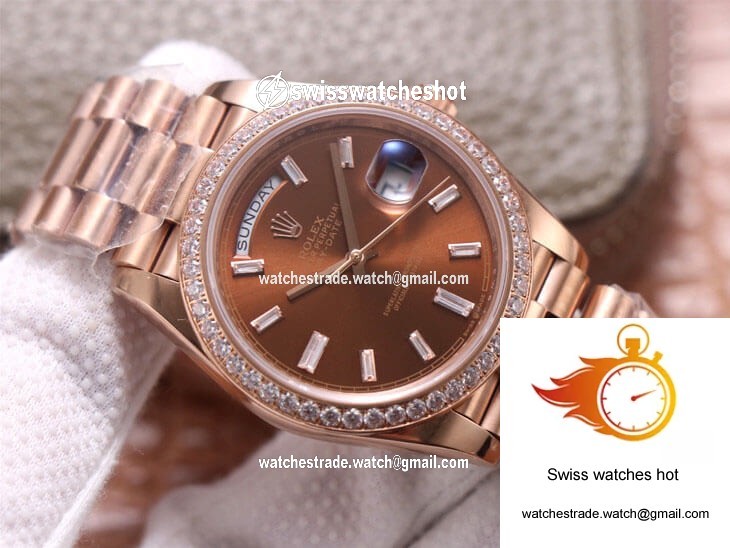 Rolex Day-Date M228345RBR-0006 EW Factory Diamond Chocolate Color Dial 2
