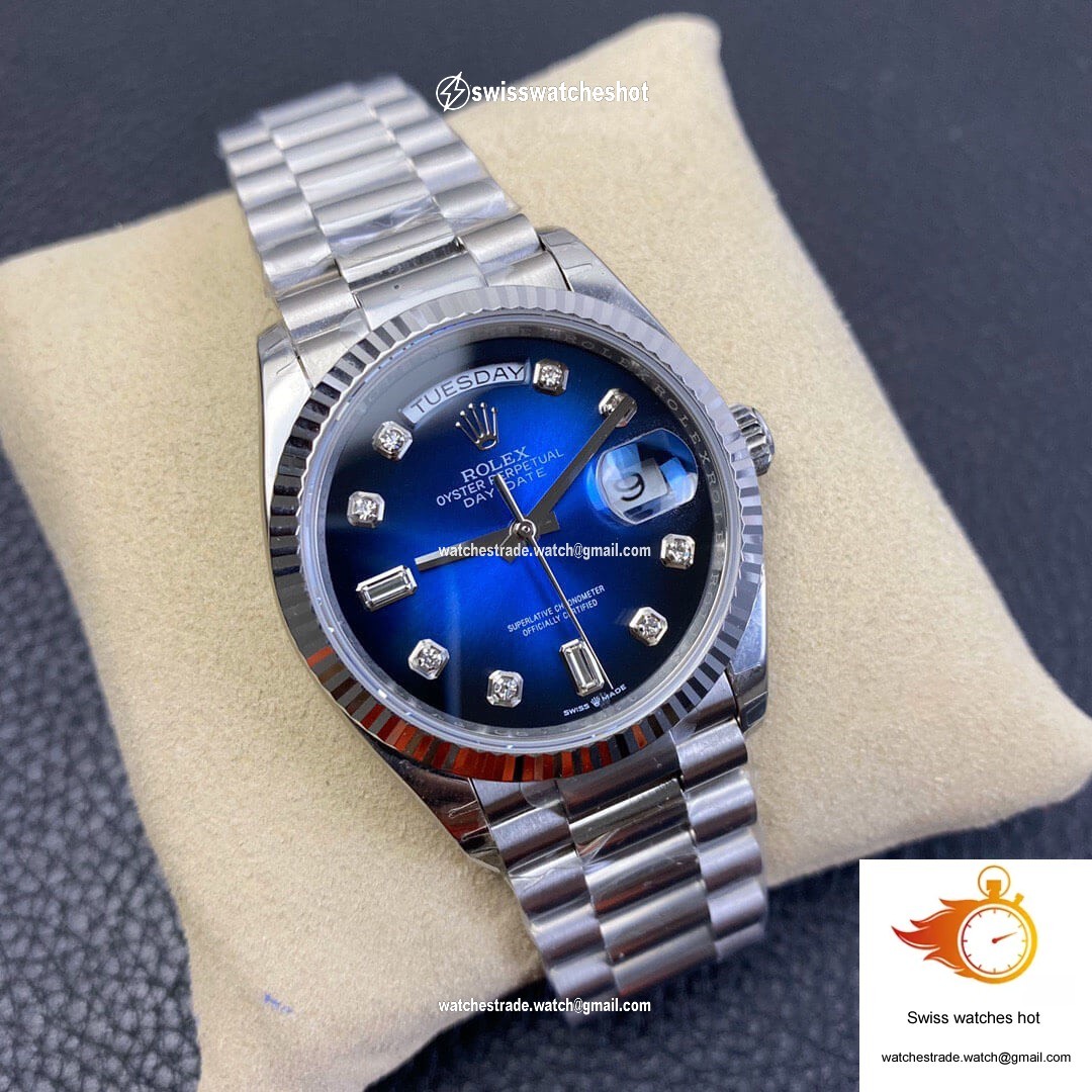 Rolex Day-Date M128239-0023 EW Factory Diamond Gradient Blue Dial 2